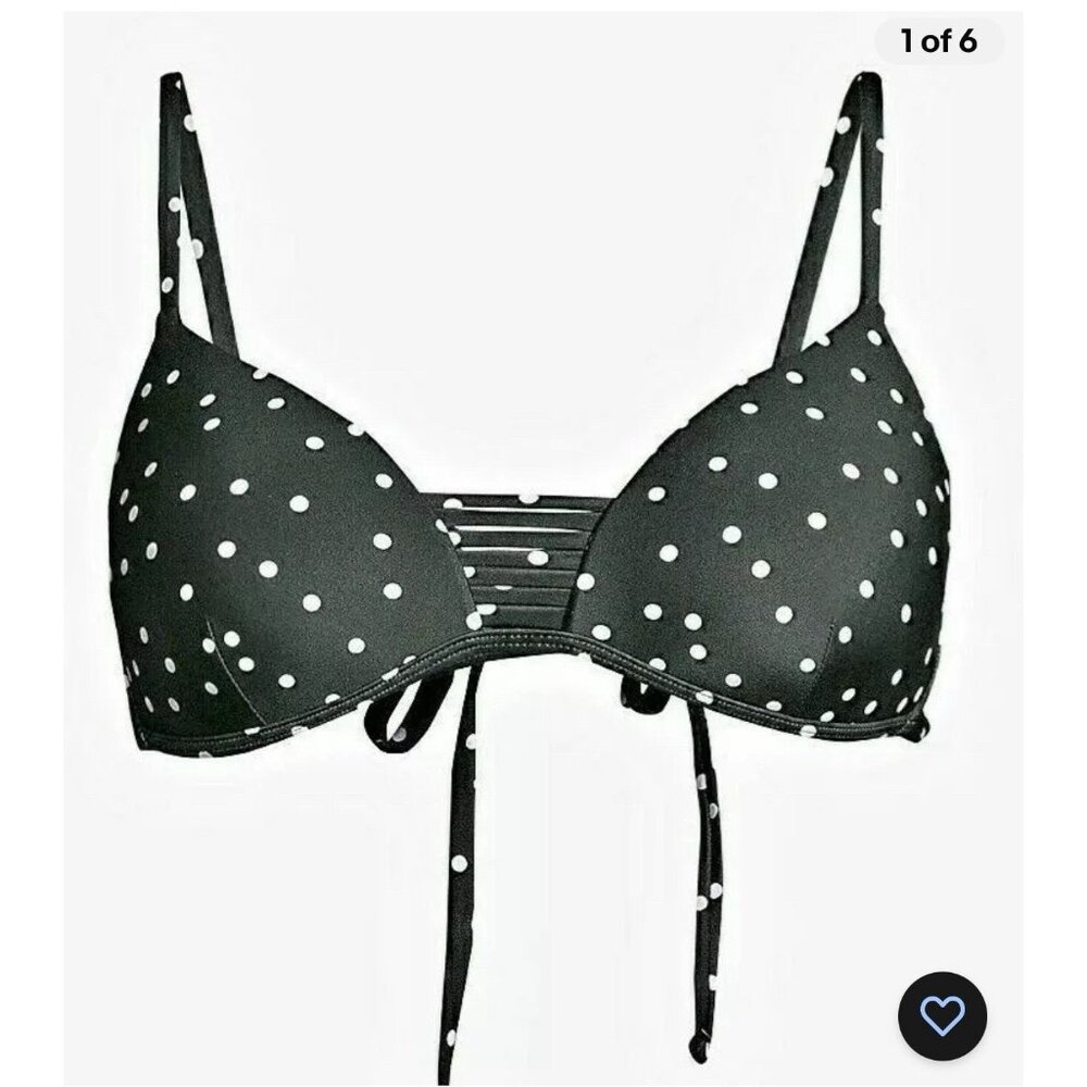 No Boundaries Juniors Boom Polka Dot Bikini Swimsuit Top Size Med 7-9